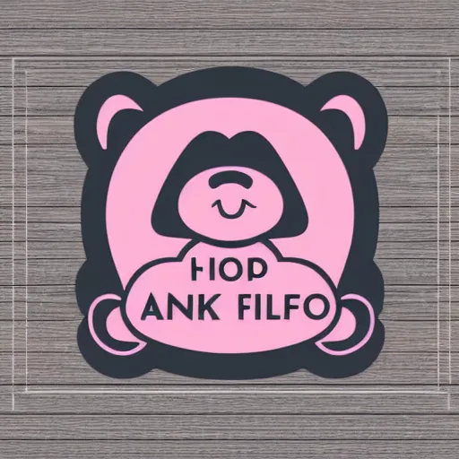Prompt: a cute pink fluffy vector podcast logo of a streaming bear, golden ratio, iconic, award winning, line art, bold, playful
