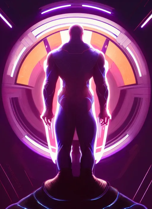 Prompt: symmetry!! portrait of thanos, sci - fi, tech wear, glowing lights!! intricate, elegant, highly detailed, digital painting, artstation, concept art, smooth, sharp focus, illustration, art by artgerm and greg rutkowski and alphonse mucha