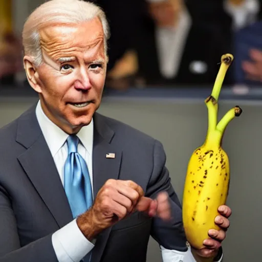 Image similar to hybrid of joe biden and a banana