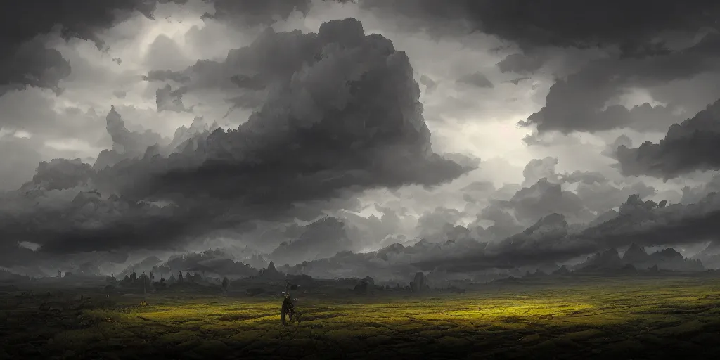 Prompt: Black clouds in isolation, by Andreas Rocha + Ted Nasmith, dark, cinematic lighting, masterpiece, highly detailed, 8k resolution, trending on art station