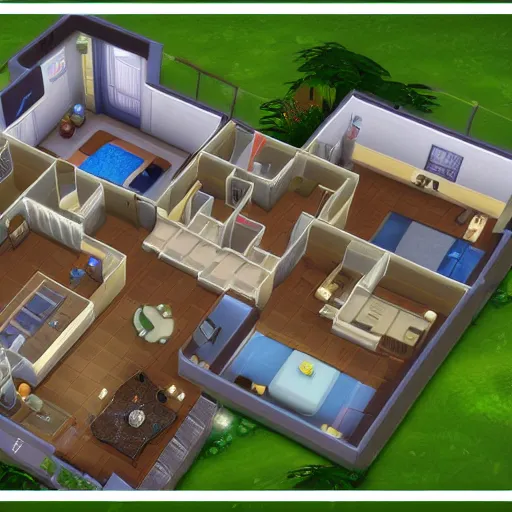 Prompt: sims 4 house floor plan