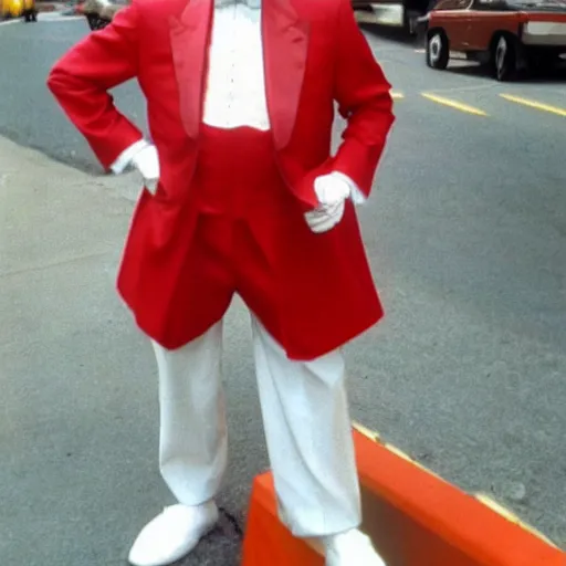 Prompt: colonel sanders dressed as ronald mcdonald