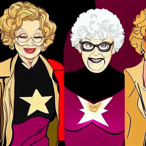 Image similar to The Golden Girls as Avengers