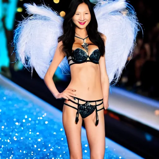 Prompt: Tsai Ing-wen on Victoria's Secret Fashion Show