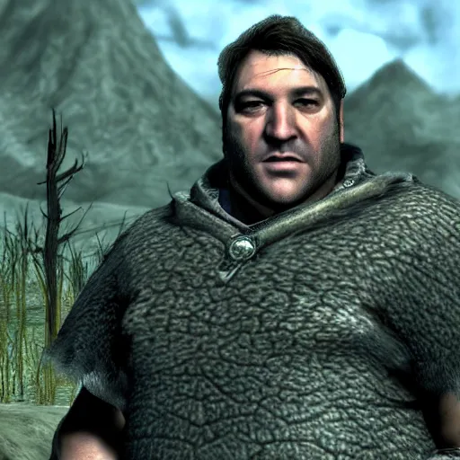 Image similar to james gandolfini as the main character of skyrim