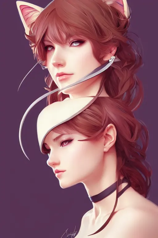 Prompt: A beautiful woman with cat ears, highly detailed, digital painting, artstation, concept art, smooth, sharp focus, illustration, art by artgerm and alphonse mucha, high definition digital art, in the style of Ross tran and ilya kuvshinov