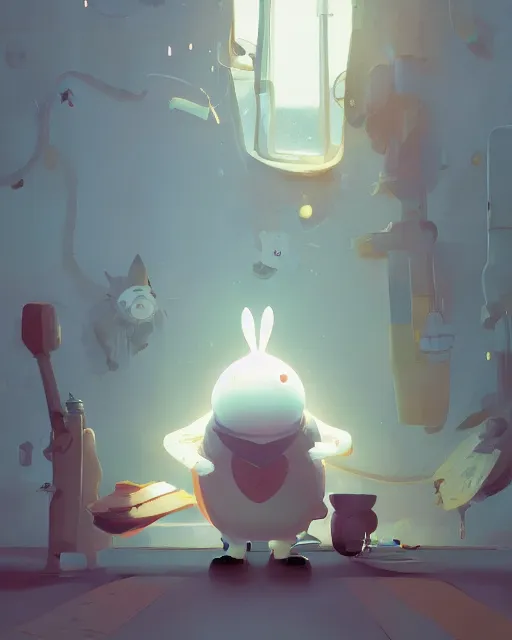 Image similar to the white rabbit, cory loftis, james gilleard, atey ghailan, goro fujita, character art, exquisite lighting, very coherent, plain background, lighthearted, soft painting