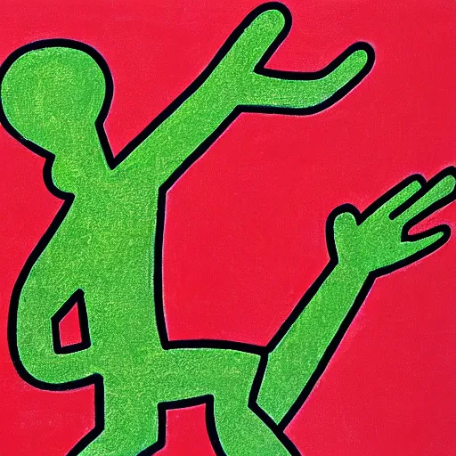 Prompt: A Keith Haring portrait of Donald Trump