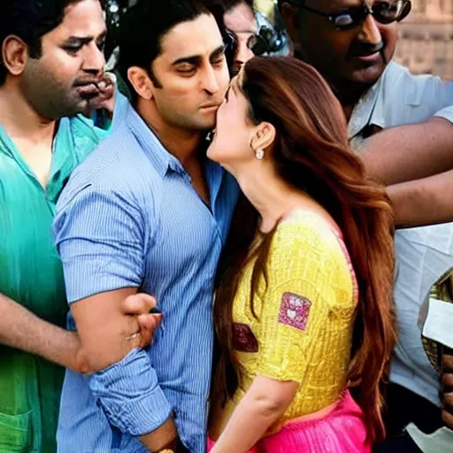 Image similar to kareena kapoor kissing kareena kapoor, relistic