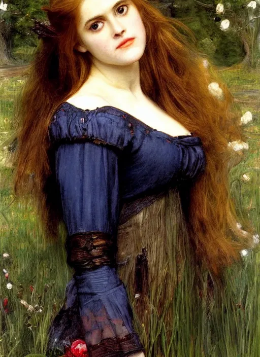 Image similar to a beautiful painting of young alicia silverstone by John Everett Millais and Dante Gabriel Rossetti and John Collier and john william waterhouse, pre-raphaelite, detailed, trending on artstation, hd, masterpiece