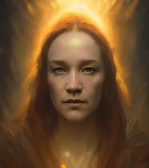Image similar to riveting seductive oracle of delphi portrait, mysterious atmospheric lighting, painted, intricate, volumetric lighting, beautiful, rich deep colours masterpiece, golden hour, sharp focus, ultra detailed, by leesha hannigan, ross tran, thierry doizon, kai carpenter, ignacio fernandez rios