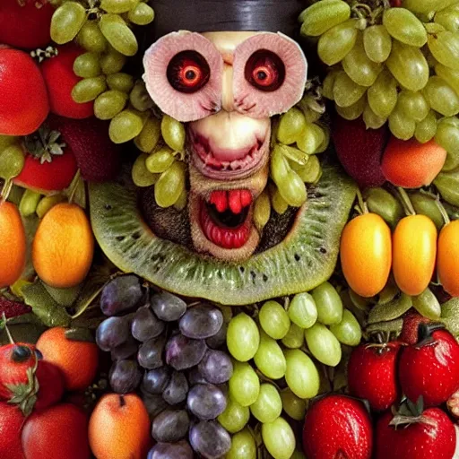 Prompt: giuseppe arcimboldo, beautiful fruit face, new scifi movie