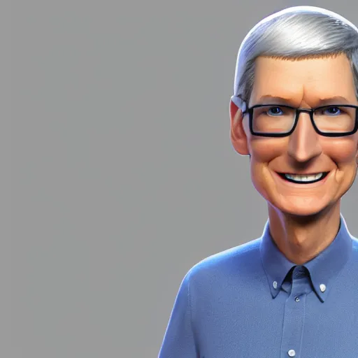 Prompt: Pixar style 3d render of Tim Cook