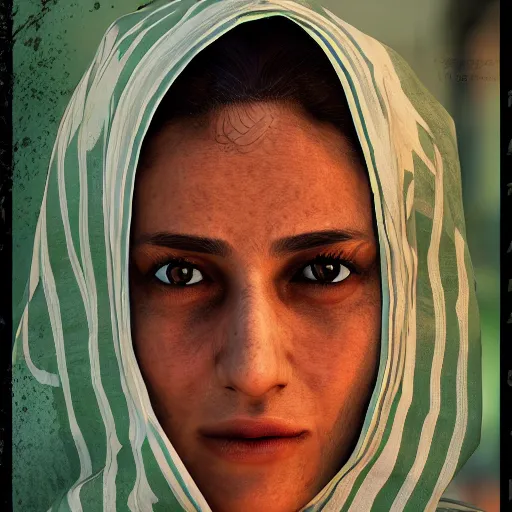 Image similar to kashmiri woman, closeup, GTA V poster, sharp focus, aesthetic!!!!!!!, ultra HD, 8k, highly detailed, intricate, elegant,