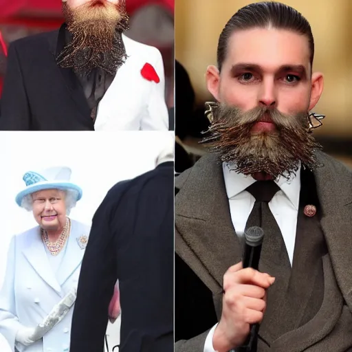 Image similar to the queen with a beard