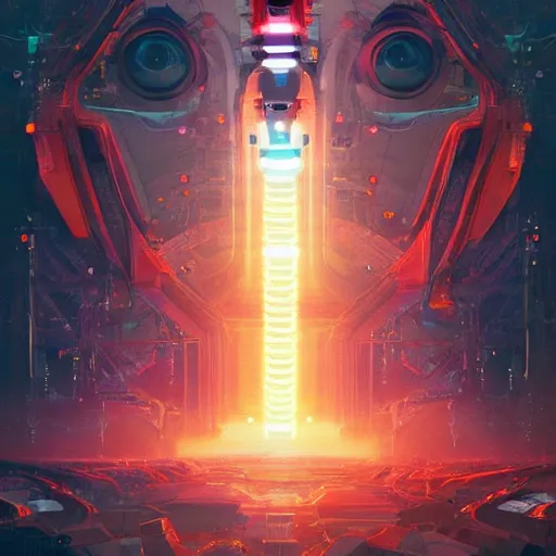 Image similar to colorful illustration of a robot trying to repair the universe, intricate complexity, by greg rutkowski, artgerm, ross tran, conrad roset, takato yomamoto. 4 k, beautiful, cinematic dramatic atmosphere