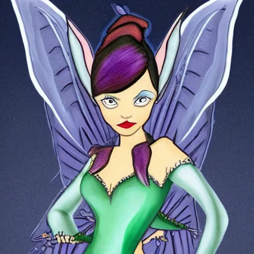 Image similar to fairy with wings, similar to maleficent, cartoon style