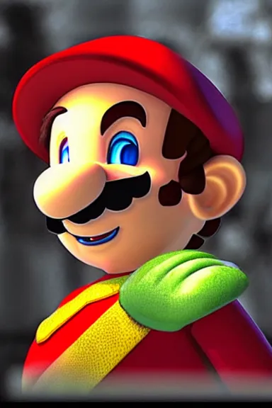 Image similar to “ very very intricate photorealistic photo of a realistic human version of super mario in an episode of game of thrones, photo is in focus with detailed atmospheric lighting, award - winning details ”