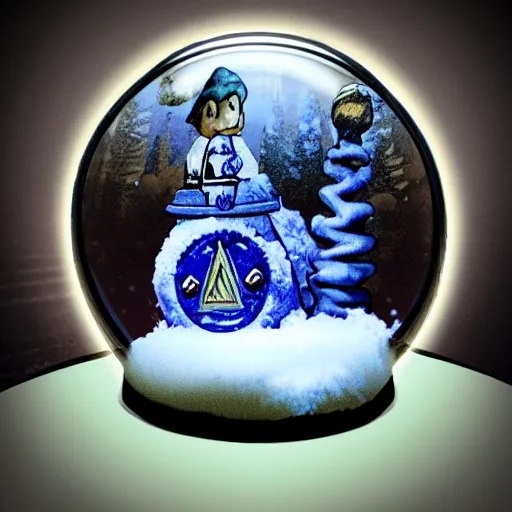 Image similar to Snow globe, candles, Gustav Klutsis, Fallout, Pietro Fragiacomo, Legend of Zelda, mist, snow, pine tree, Aloe vera, swamp, dollar bill, shed, album art,