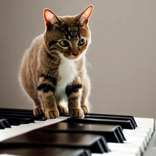 Image similar to photo of a cat playing a keyboard