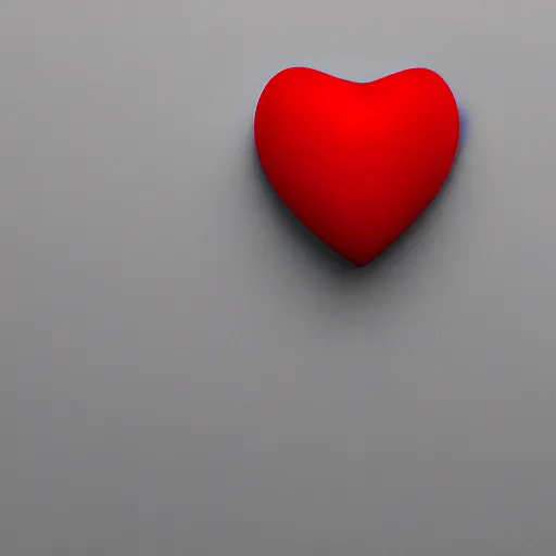 Image similar to 3d render of a badly formed red putty heart shape in the middle of a gray sheet of paper