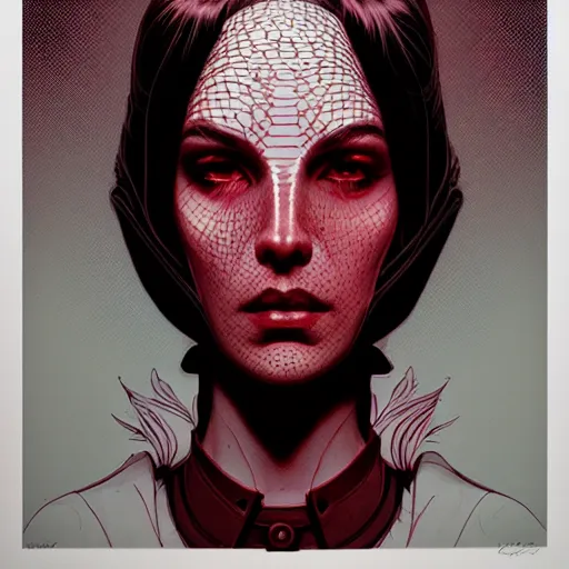 Image similar to medium portrait, diffused light, by killian eng and joe fenton and martin deschambault and conrad roset, inspired by victorian marvel comics, red and grey only, etching, fine, sharp high detail,