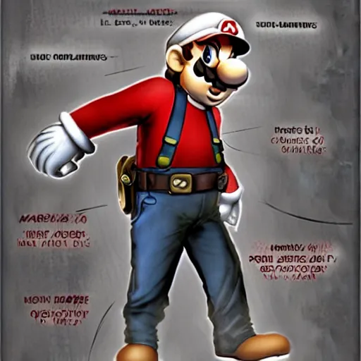 Prompt: mario in resident evil, concept art,