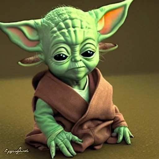 Prompt: baby yoda as a sith lord hyper realistic