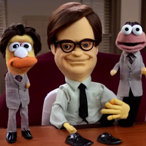 Image similar to dwight schrute as a muppet