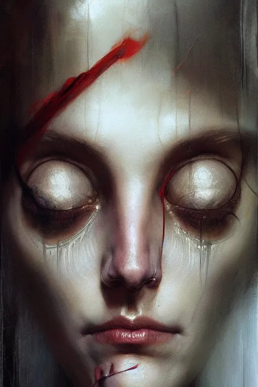 Prompt: hyper realistic painting portrait of third eye by stjepan sejic, norman rockwell, michael hussar, roberto ferri and ruan jia, john william waterhouse, godward, david kassan