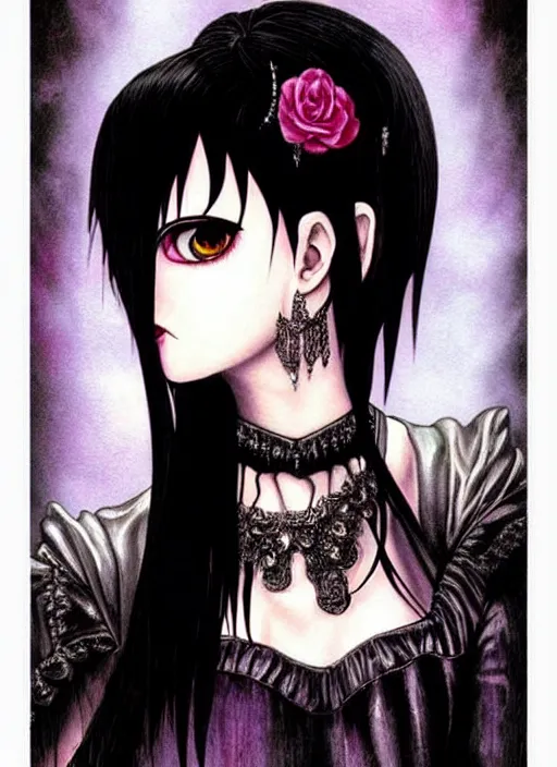 Image similar to ( ( gothic # ) ) princess portrait *. *. by battle angel alita * *, highly detailded