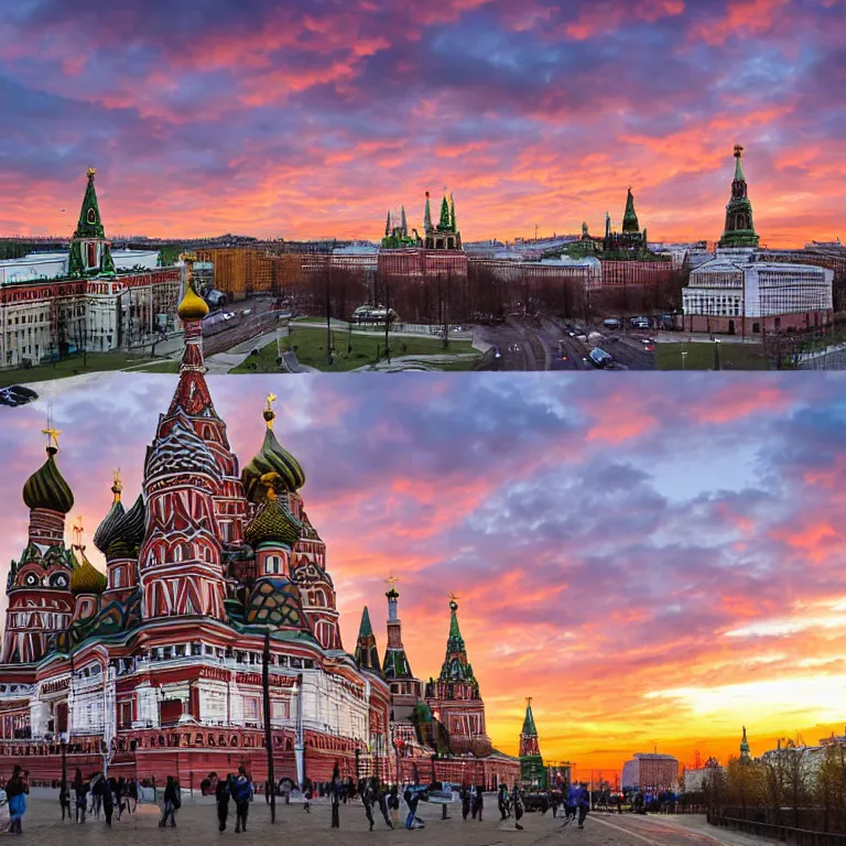 Image similar to photo of sunset in moscow
