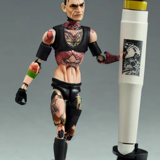 Prompt: a tattooist action figure