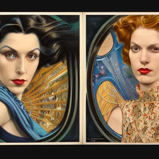 Image similar to an art nouveau, ( streamline moderne ), multi - ethnic and multi - racial portrait in the style of donato giancola and charles dulac and anna dittmann. very large, clear, expressive, and intelligent eyes. symmetrical, centered, ultrasharp focus, dramatic lighting, photorealistic digital matte painting, intricate ultra detailed background.