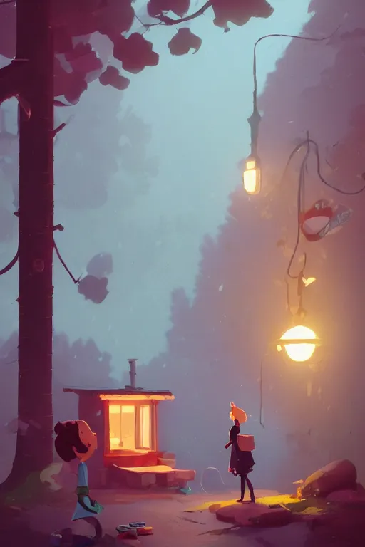 Image similar to a moment of pure bliss in front of the small house in the forest, cory loftis, james gilleard, atey ghailan, goro fujita, character art, exquisite lighting, clear focus, very coherent, plain background, dramatic painting