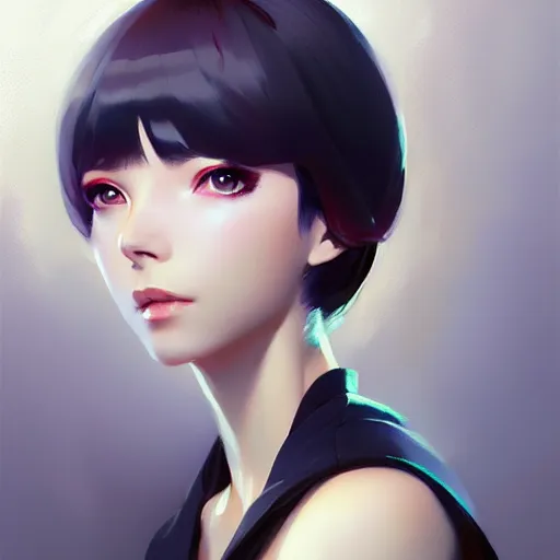 Image similar to elegant girl in urban outfit, cute fine face, rounded eyes, digital painting, fan art, pixiv, by Ilya Kuvshinov, katsuhiro otomo ghost-in-the-shell, magali villeneuve, artgerm, Jeremy Lipkin and Michael Garmash and Rob Rey