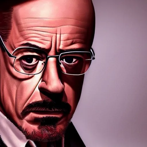 Image similar to Robert Downey Jr. as Walter White, HD, photorealistic, cinematic lighting