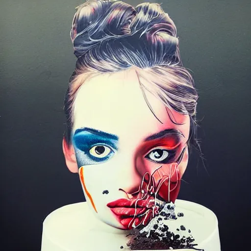 Prompt: “ a birthday cake imagined by Sandra Chevrier”