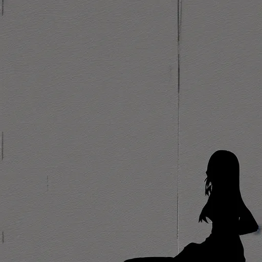 Prompt: photograph of the shadow silhouette of anime girl-n 9