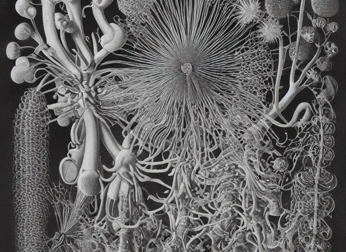 Prompt: the centella asiatica in ernst haeckel style