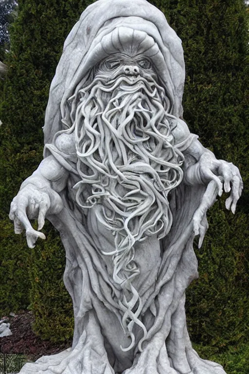 Image similar to cthulhu marble statue by michelangello and leonardo da vinci