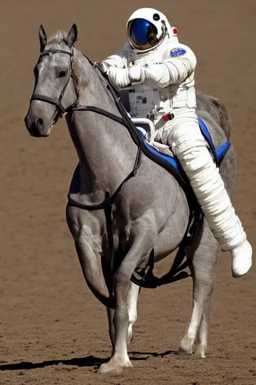 Image similar to astronaut carries on his shoulders a astronaut riding horse