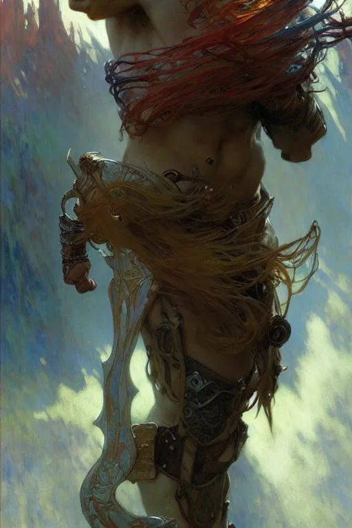 Prompt: attractive man, elden ring, cool colors, painting by gaston bussiere, craig mullins, greg rutkowski, alphonse mucha