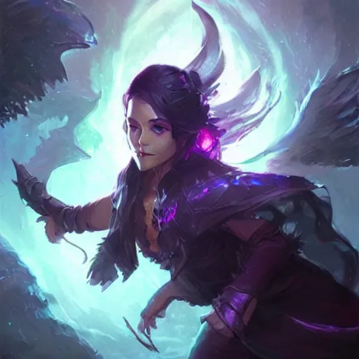 Prompt: violet dark eye magic spell, fantasy game art by greg rutkowski, fantasy rpg, league of legends