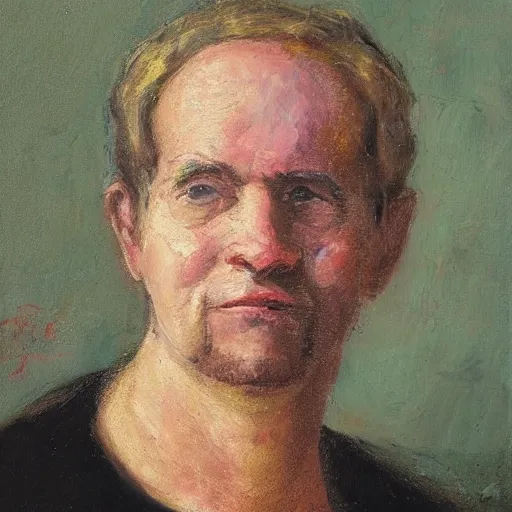 Prompt: a self portrait by a 50 year old