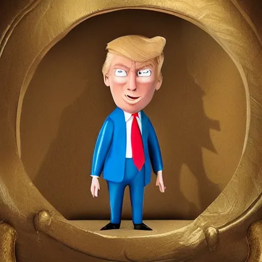 Prompt: donald trump from coraline movie, very detailed face