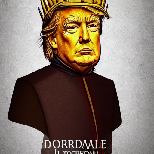 Image similar to a portrait of donald trump as a medieval king, game of thrones style, digital art, golden hour, amazing, high quality, trending on artstation