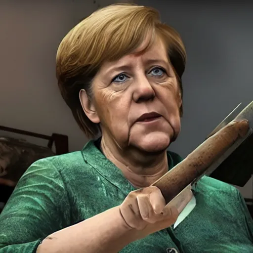 Image similar to screenshot from Angela Merkel in the last of us