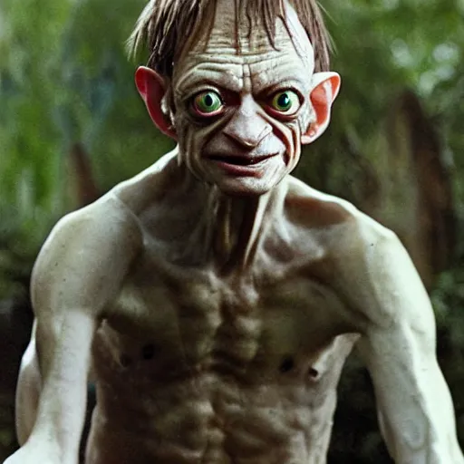 Image similar to mark e smith as gollum with the ring of power