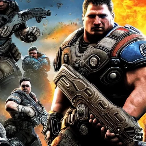 Image similar to gears of war movie 4 k detailed super realistic